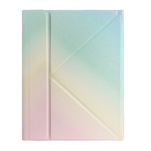 For iPad 10th Gen 10.9 2022 B10S Triangle Holder Three-color Backlight Bluetooth Keyboard Leather Case(Rainbow)