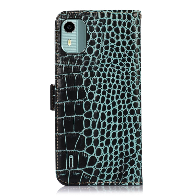 For Nokia C12 4G Crocodile Top Layer Cowhide Leather Phone Case(Green) - Nokia Cases by PMC TechLife | Online Shopping South Africa | PMC TechLife | Buy Now Pay Later Mobicred