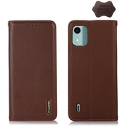 For Nokia C12 4G KHAZNEH Nappa Top Layer Cowhide Leather Phone Case(Brown)