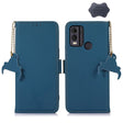 For Nokia C22 4G Genuine Leather Magnetic RFID Leather Phone Case(Blue) - Nokia Cases by PMC TechLife | Online Shopping South Africa | PMC TechLife | Buy Now Pay Later Mobicred