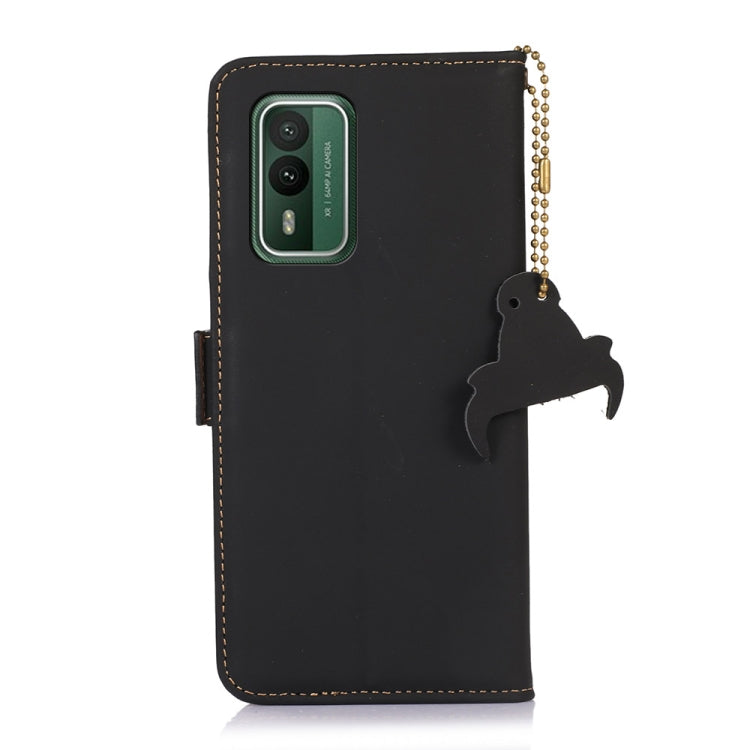 For Nokia XR21 Genuine Leather Magnetic RFID Leather Phone Case(Black) - Nokia Cases by PMC TechLife | Online Shopping South Africa | PMC TechLife | Buy Now Pay Later Mobicred