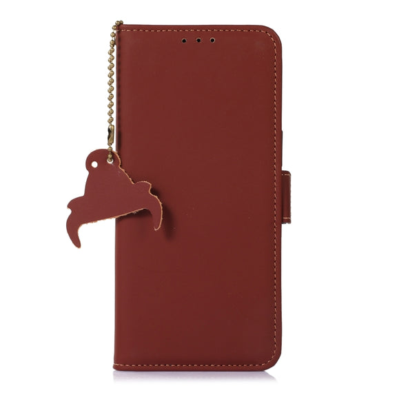 For Nokia G42 Genuine Leather Magnetic RFID Leather Phone Case(Coffee)