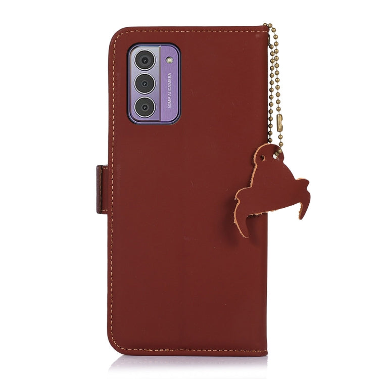 For Nokia G42 Genuine Leather Magnetic RFID Leather Phone Case(Coffee) - Nokia Cases by PMC TechLife | Online Shopping South Africa | PMC TechLife | Buy Now Pay Later Mobicred