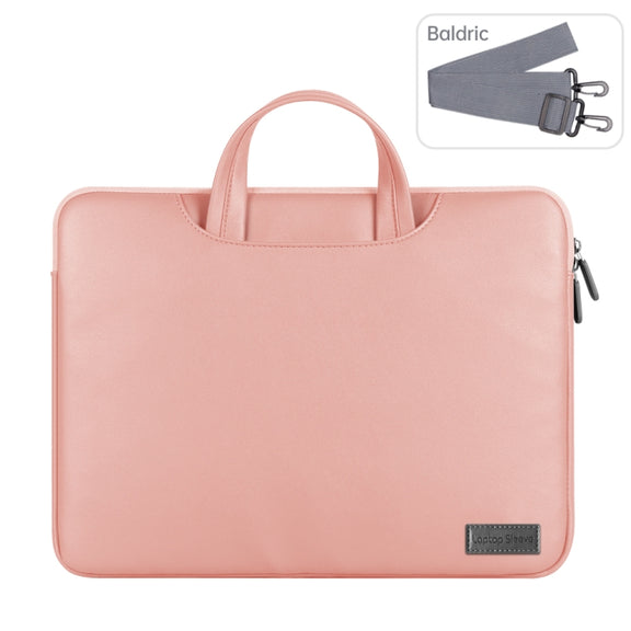Water-resistant PU Laptop Bag Inner Bag, Size:13 / 14 inch(Rose Gold)