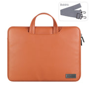 Water-resistant PU Laptop Bag Inner Bag, Size:15 inch(Brown)