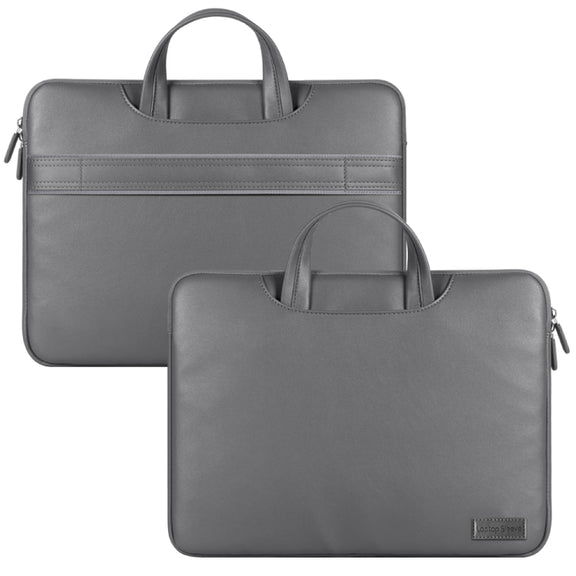 Water-resistant PU Laptop Bag Inner Bag, Size:15 inch(Grey)