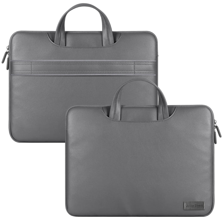 Water-resistant PU Laptop Bag Inner Bag, Size:15 inch(Grey)