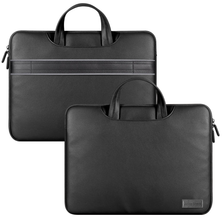 Water-resistant PU Laptop Bag Inner Bag, Size:15 inch(Black)