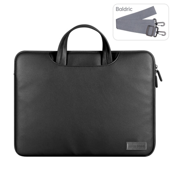 Water-resistant PU Laptop Bag Inner Bag, Size:15 inch(Black)