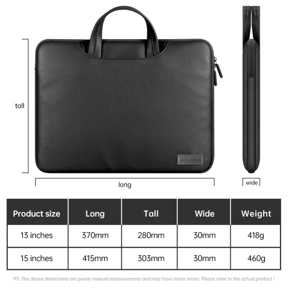 Water-resistant PU Laptop Bag Inner Bag, Size:15 inch(Brown)