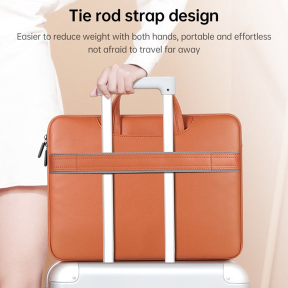 Water-resistant PU Laptop Bag Inner Bag, Size:15 inch(Rose Gold)