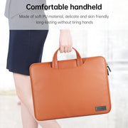 Water-resistant PU Laptop Bag Inner Bag, Size:15 inch(Brown)