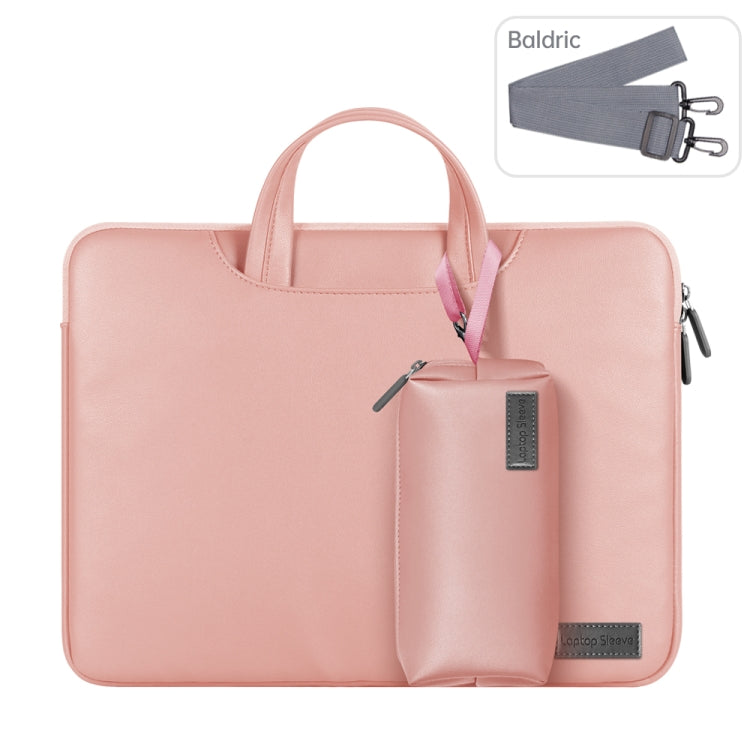 Waterproof PU Laptop Bag Inner Bag with Power Pack, Size:13 / 14 inch(Rose Gold) - Other by PMC TechLife | Online Shopping South Africa | PMC TechLife | Buy Now Pay Later Mobicred