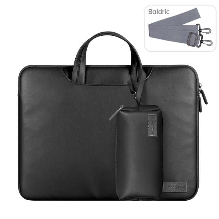 Waterproof PU Laptop Bag Inner Bag with Power Pack, Size:15 inch(Black) - Other by PMC TechLife | Online Shopping South Africa | PMC TechLife | Buy Now Pay Later Mobicred