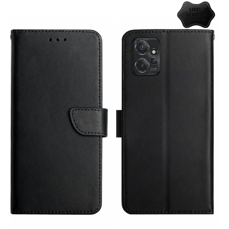For Motorola Moto G Power 2023 Genuine Leather Fingerprint-proof Horizontal Flip Phone Case(Black) - Motorola Cases by PMC TechLife | Online Shopping South Africa | PMC TechLife | Buy Now Pay Later Mobicred