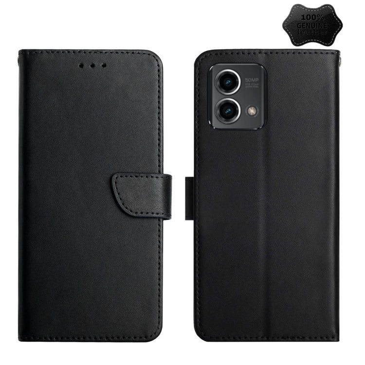 For Motorola Moto G Stylus 5G 2023 Genuine Leather Fingerprint-proof Horizontal Flip Phone Case(Black) - Motorola Cases by PMC TechLife | Online Shopping South Africa | PMC TechLife | Buy Now Pay Later Mobicred
