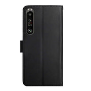 For Sony Xperia 1 V Genuine Leather Fingerprint-proof Horizontal Flip Phone Case(Black)