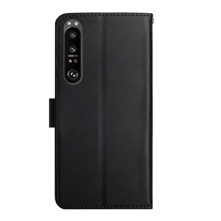 For Sony Xperia 1 V Genuine Leather Fingerprint-proof Horizontal Flip Phone Case(Black)