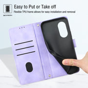 For OPPO Reno8 T 4G Foreign Skin-feel Embossed Leather Phone Case(Light Purple)