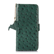 For Google Pixel 8 Ostrich Pattern Genuine Leather RFID Phone Case(Green)