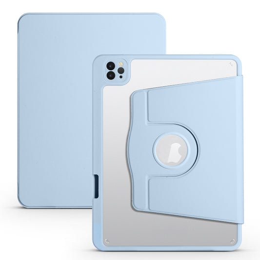 Acrylic 360 Degree Rotation Holder Tablet Leather Case For iPad Air 13 2025 / 2024 / Pro 12.9 2022(Ice Blue) - iPad Pro 12.9 (2022/2021) Cases by PMC Jewellery | Online Shopping South Africa | PMC Jewellery | Buy Now Pay Later Mobicred