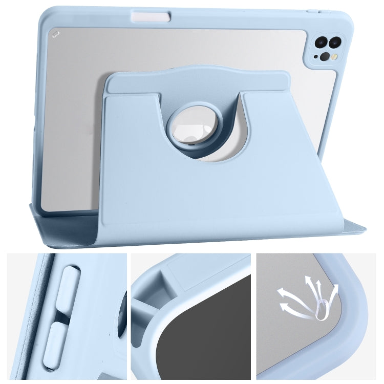 Acrylic 360 Degree Rotation Holder Tablet Leather Case For iPad Air 13 2025 / 2024 / Pro 12.9 2022(Ice Blue) - iPad Pro 12.9 (2022/2021) Cases by PMC TechLife | Online Shopping South Africa | PMC TechLife | Buy Now Pay Later Mobicred