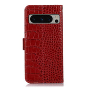 For Google Pixel 8 Pro Crocodile Top Layer Cowhide Leather Phone Case(Red)