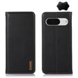 For Google Pixel 8 KHAZNEH Nappa Top Layer Cowhide Leather Phone Case(Black) - Google Cases by PMC TechLife | Online Shopping South Africa | PMC TechLife | Buy Now Pay Later Mobicred