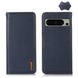 For Google Pixel 8 Pro KHAZNEH Nappa Top Layer Cowhide Leather Phone Case(Blue) - Google Cases by PMC TechLife | Online Shopping South Africa | PMC TechLife | Buy Now Pay Later Mobicred