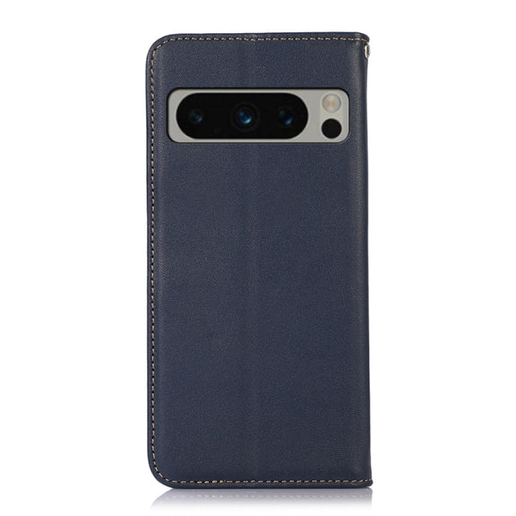 For Google Pixel 8 Pro KHAZNEH Nappa Top Layer Cowhide Leather Phone Case(Blue)