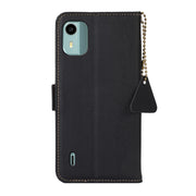 For Nokia C12 4G Side-Magnetic TJ Genuine Leather RFID Phone Case(Black)