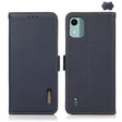 For Nokia C12 4G KHAZNEH Side-Magnetic Litchi Genuine Leather RFID Phone Case(Blue) - Nokia Cases by PMC TechLife | Online Shopping South Africa | PMC TechLife | Buy Now Pay Later Mobicred