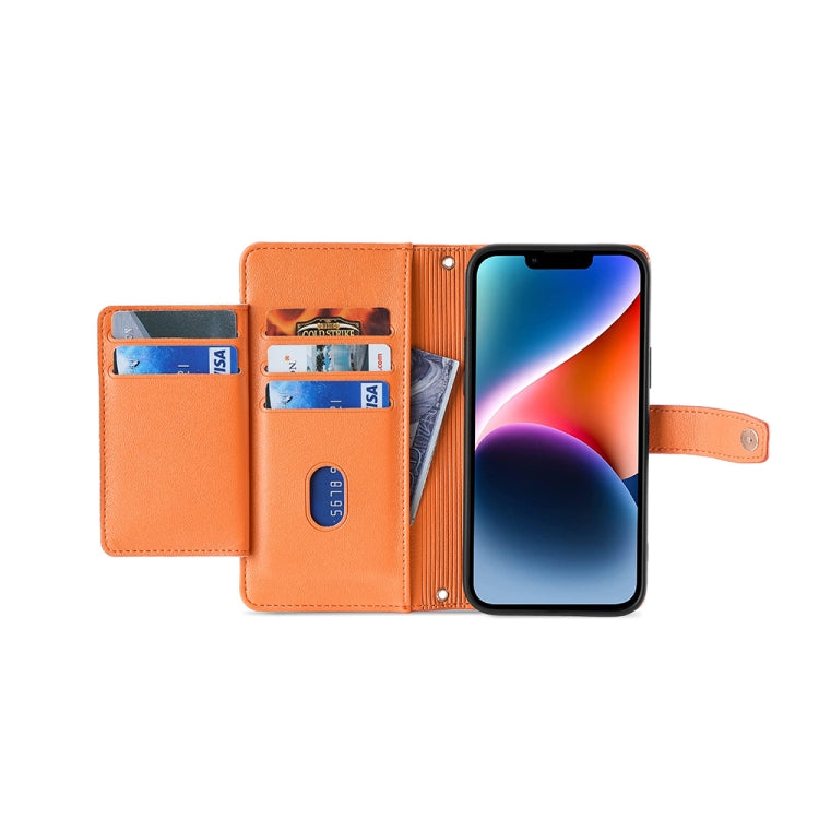 For Infinix Hot 12i Sheep Texture Cross-body Zipper Wallet Leather Phone Case(Orange) - Infinix Cases by PMC TechLife | Online Shopping South Africa | PMC TechLife | Buy Now Pay Later Mobicred