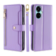For Tecno Camon 19 / 19 Pro Sheep Texture Cross-body Zipper Wallet Leather Phone Case(Purple) - Tecno Cases by PMC TechLife | Online Shopping South Africa | PMC TechLife | Buy Now Pay Later Mobicred