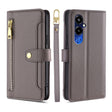 For Tecno Pova 4 Pro Sheep Texture Cross-body Zipper Wallet Leather Phone Case(Grey) - Tecno Cases by PMC TechLife | Online Shopping South Africa | PMC TechLife | Buy Now Pay Later Mobicred
