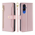 For Tecno Pova 4 Pro Sheep Texture Cross-body Zipper Wallet Leather Phone Case(Pink) - Tecno Cases by PMC TechLife | Online Shopping South Africa | PMC TechLife | Buy Now Pay Later Mobicred
