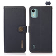 For Nokia C12 4G KHAZNEH Custer Genuine Leather RFID Phone Case(Blue) - Nokia Cases by PMC TechLife | Online Shopping South Africa | PMC TechLife | Buy Now Pay Later Mobicred