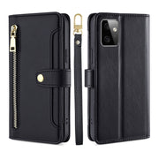 For Motorola Moto G Power 2023 Sheep Texture Cross-body Zipper Wallet Leather Phone Case(Black)
