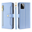 For Motorola Moto G Power 2023 Sheep Texture Cross-body Zipper Wallet Leather Phone Case(Blue) - Motorola Cases by PMC TechLife | Online Shopping South Africa | PMC TechLife | Buy Now Pay Later Mobicred