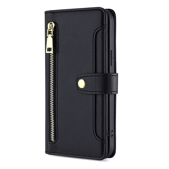 For Huawei P60 / P60 Pro Sheep Texture Cross-body Zipper Wallet Leather Phone Case(Black)