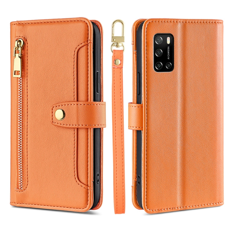 For Rakuten Big S Sheep Texture Cross-body Zipper Wallet Leather Phone Case(Orange) - More Brand by PMC TechLife | Online Shopping South Africa | PMC TechLife | Buy Now Pay Later Mobicred