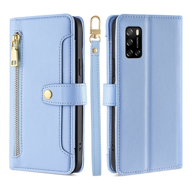 For Rakuten Big S Sheep Texture Cross-body Zipper Wallet Leather Phone Case(Blue) - free shipping - PMC TechLife - Order now!