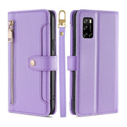 For Rakuten Big S Sheep Texture Cross-body Zipper Wallet Leather Phone Case(Purple)