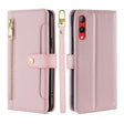 For Rakuten Hand 4G Sheep Texture Cross-body Zipper Wallet Leather Phone Case(Pink) - More Brand by PMC TechLife | Online Shopping South Africa | PMC TechLife | Buy Now Pay Later Mobicred