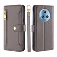 For Honor Magic5 Sheep Texture Cross-body Zipper Wallet Leather Phone Case(Grey) - Honor Cases by PMC TechLife | Online Shopping South Africa | PMC TechLife | Buy Now Pay Later Mobicred