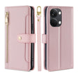 For OnePlus Ace 2V 5G Sheep Texture Cross-body Zipper Wallet Leather Phone Case(Pink) - OnePlus Cases by PMC TechLife | Online Shopping South Africa | PMC TechLife | Buy Now Pay Later Mobicred