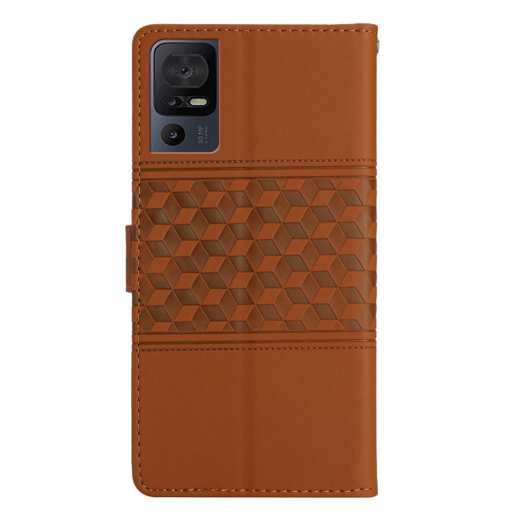 For TCL 40 SE Diamond Embossed Skin Feel Leather Phone Case with Lanyard(Brown) - More Brand by PMC TechLife | Online Shopping South Africa | PMC TechLife | Buy Now Pay Later Mobicred