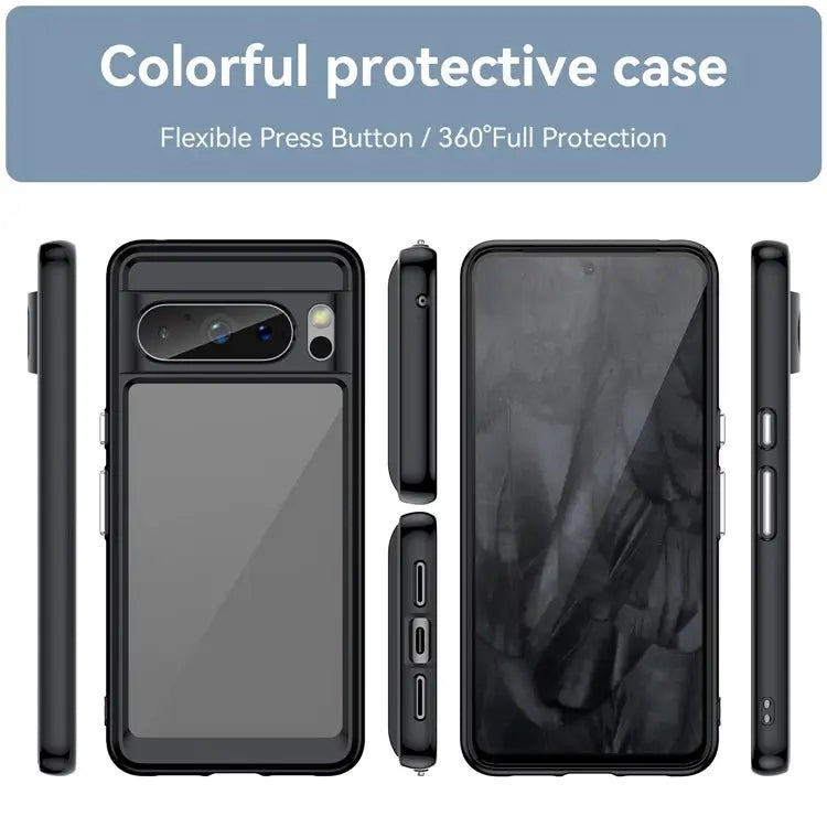 For Google Pixel 8 Pro Colorful Series Acrylic + TPU Phone Case(Black) - free shipping - PMC Jewellery - Order now!