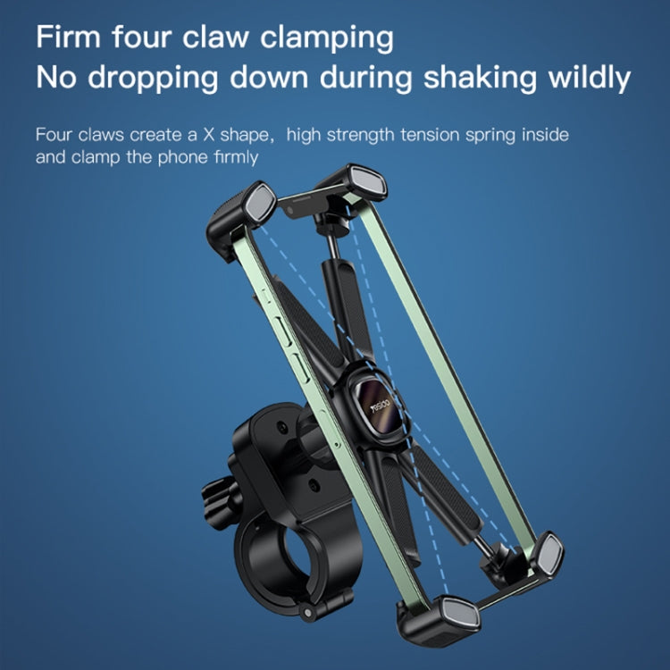 Yesido C191 4-axis Support Bicycle Handle Phone Holder(Black) - Holders by PMC TechLife | Online Shopping South Africa | PMC TechLife | Buy Now Pay Later Mobicred