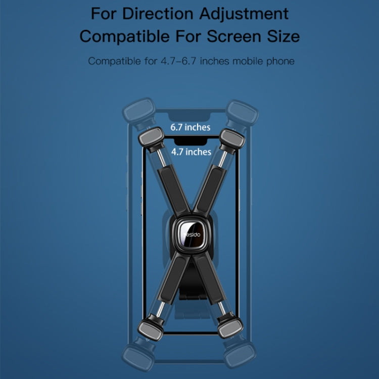 Yesido C191 4-axis Support Bicycle Handle Phone Holder(Black) - Holders by PMC TechLife | Online Shopping South Africa | PMC TechLife | Buy Now Pay Later Mobicred